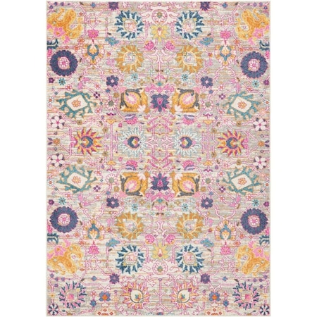 Palacedesigns 5 x 7 ft. Gray & Pink Distressed Area Rug - Gray Pink - 5' x 7' PA3663282